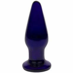 Best Sale ๐ Glacier Glass Blue 10 Function Vibrating Butt Plug ? 4.5 Inch ๐