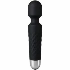 Outlet 🤩 Bondara Black Silicone 20 Function Rechargeable Wand Vibrator 🧨