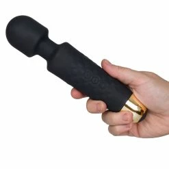 Outlet 🤩 Bondara Black Silicone 20 Function Rechargeable Wand Vibrator 🧨 -Female adult toys Store unnamed file 74